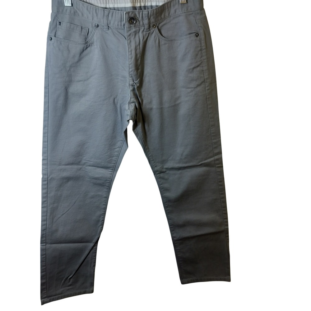 Calvin Klein Mens Slim Fit Grey Cotton Chino Pants 30x30 5-Pocket Trousers